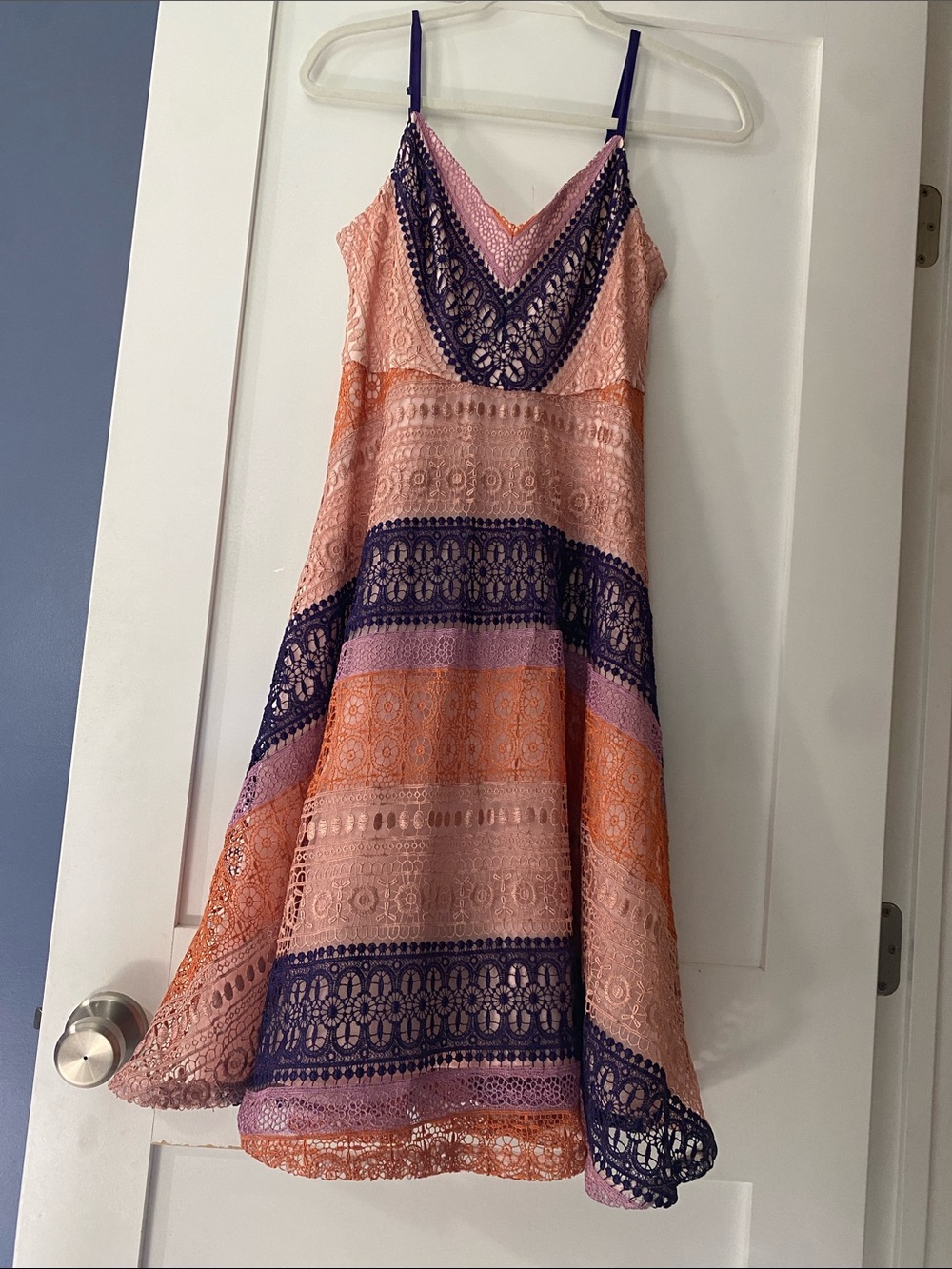 Pink & Purple Crochet Stripe Dress